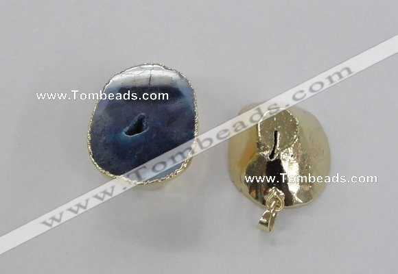 NGP2556 25*35mm - 30*40mm freeform druzy agate gemstone pendants