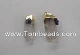 NGP2634 15*30mm - 18*40mm sticks white crystal & amethyst pendants