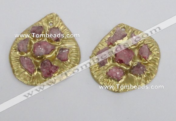 NGP2639 30*35mm - 40*55mm freeform druzy agate pendants wholesale