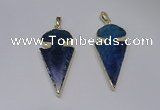 NGP2649 25*48mm - 28*54mm arrowhead agate pendants wholesale