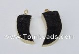 NGP2673 15*35mm – 20*45mm horn druzy agate gemstone pendants