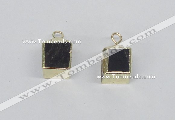 NGP2731 11*13mm - 12*15mm cube smoky quartz gemstone pendants