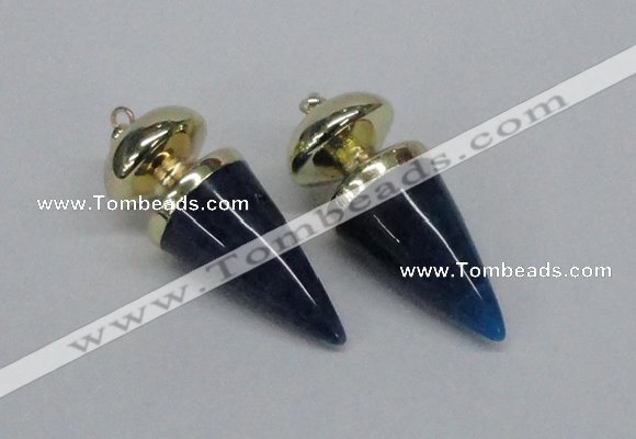 NGP2741 20*45mm - 20*50mm cone agate gemstone pendants wholesale