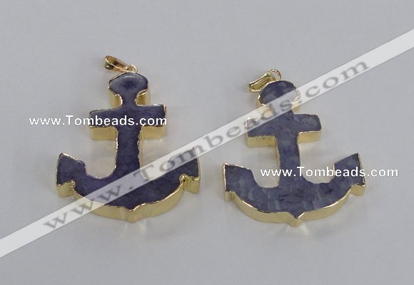 NGP2785 40*50mm anchor agate gemstone pendants wholesale