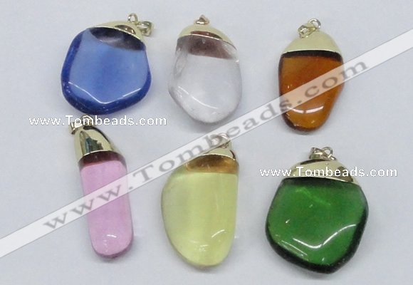 NGP2800 15*30mm - 25*35mm freeform crystal glass pendants wholesale