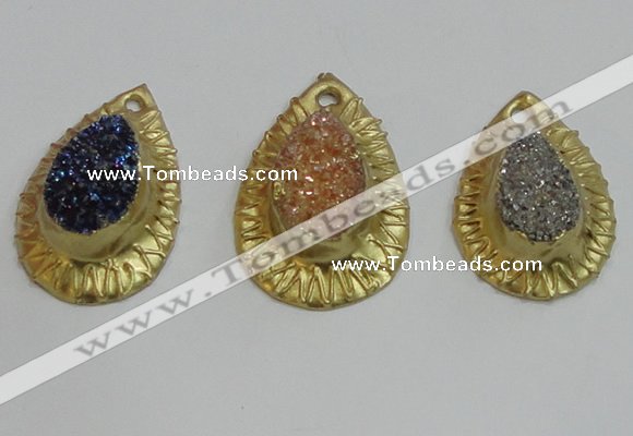 NGP2886 22*35mm - 25*35mm freeform druzy agate pendants wholesale