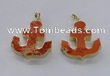 NGP2938 38*40mm – 40*45mm anchor sea sediment jasper pendants