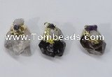 NGP2958 18*25mm - 20*35mm freeform mixed quartz pendants