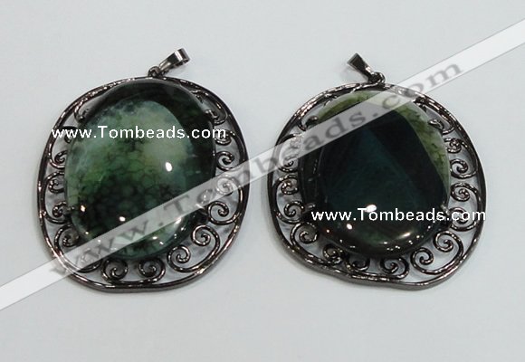 NGP2973 50*60mm oval agate gemstone pendants wholesale