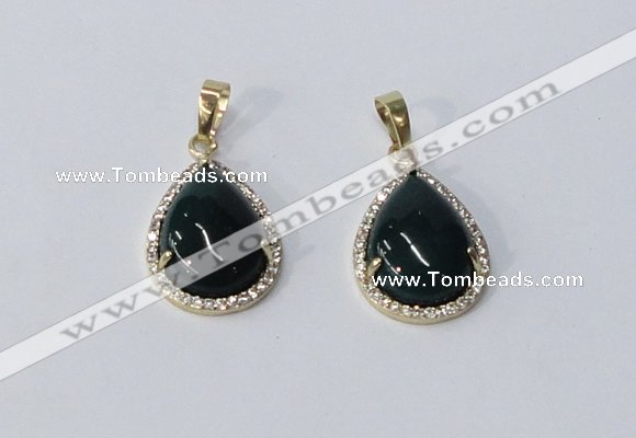 NGP3006 15*20mm flat teardrop agate gemstone pendants wholesale