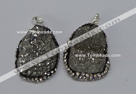 NGP3096 25*35mm – 30*40mm freeform druzy agate pendants