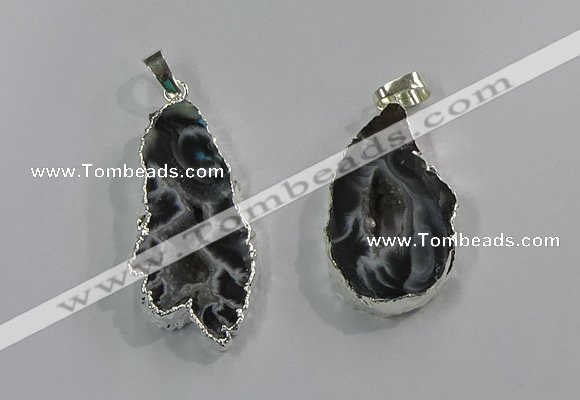 NGP3099 25*40mm - 30*50mm freeform druzy agate gemstone pendants