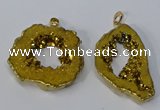 NGP3143 25*35mm - 40*50mm freeform plated druzy agate pendants
