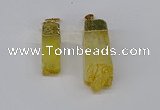 NGP3166 10*30mm - 14*40mm sticks druzy agate gemstone pendants