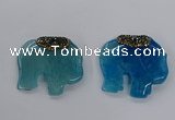 NGP3264 40*48mm - 45*50mm elephant agate gemstone pendants