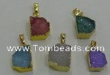 NGP3329 8*12mm - 15*20mm freeform druzy agate gemstone pendants