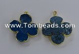 NGP3336 43*45mm - 45*47mm flower agate gemstone pendants