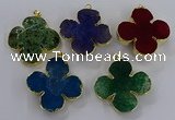 NGP3340 43*45mm - 45*47mm flower agate gemstone pendants