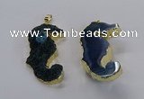NGP3534 22*58mm - 25*55mm seahorse agate gemstone pendants