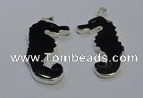 NGP3654 22*58mm - 25*55mm seahorse agate gemstone pendants
