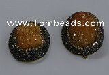 NGP3678 35*45mm oval plated druzy agate gemstone pendants