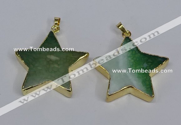 NGP3740 35*35mm star agate gemstone pendants wholesale