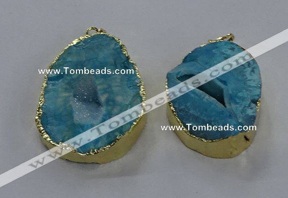 NGP3758 30*40mm - 40*50mm freeform druzy agate pendants