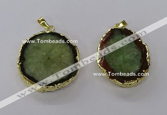 NGP3768 25*35mm - 35*40mm freeform druzy agate pendants