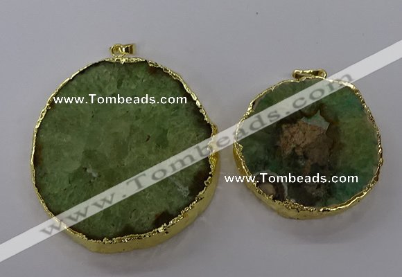NGP3777 45*50mm - 55*60mm freeform druzy agate pendants