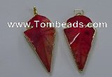 NGP3803 25*50mm - 28*55mm arrowhead agate gemstone pendants