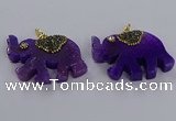 NGP3872 30*45mm - 35*50mm elephant agate gemstone pendants