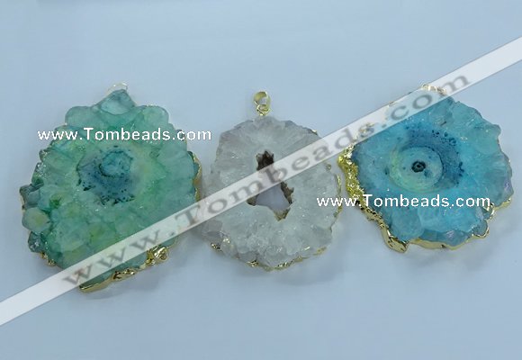 NGP3906 55*65mm - 65*80mm freeform druzy agate pendants
