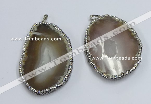NGP3908 45*60mm - 55*65mm freeform druzy agate pendants wholesale