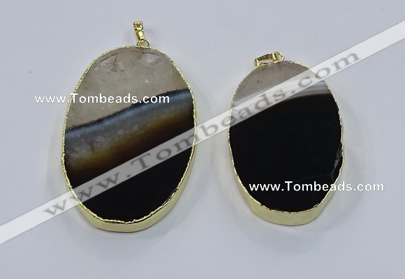 NGP3924 35*55mm - 40*60mm oval druzy agate pendants wholesale