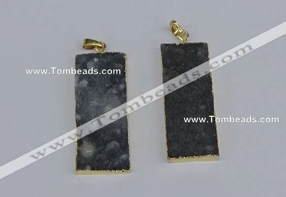 NGP3959 20*50mm - 25*45mm rectangle druzy agate gemstone pendants