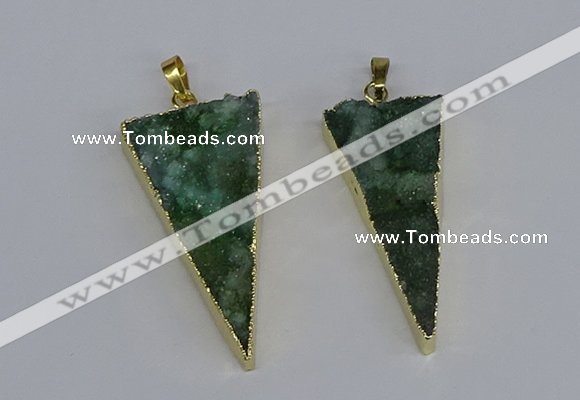 NGP3987 20*48mm - 25*50mm triangle druzy agate pendants wholesale