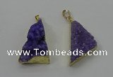 NGP4102 22*35mm - 24*40mm triangle druzy quartz pendants wholesale
