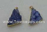 NGP4106 22*35mm - 24*40mm triangle druzy quartz pendants wholesale