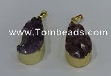 NGP4240 18*35mm teardrop druzy amethyst pendants wholesale