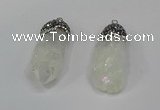 NGP4285 10*30mm - 15*45mmmm nuggets plated quartz pendants