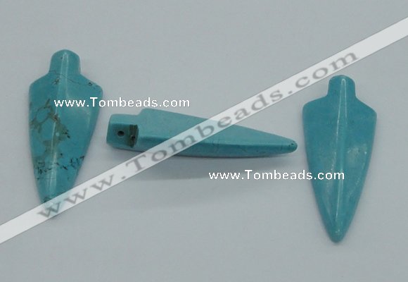 NGP4532 21*52mm - 22*55mm arrowhead turquoise pendants wholesale