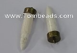 NGP4537 15*52mm bullet-shaped white howlite turquoise pendants