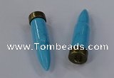 NGP4549 15*62mm bullet-shaped white howlite turquoise pendants