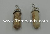 NGP5010 8*30mm sticks picture jasper pendants wholesale
