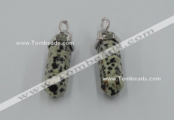 NGP5020 8*30mm sticks dalmatian gemstone pendants wholesale