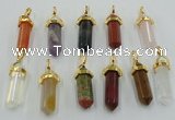 NGP5047 8*30mm sticks mixed gemstone pendants wholesale