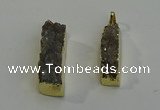 NGP6061 10*35mm - 10*40mm rectangle druzy agate pendants