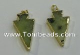 NGP6064 20*40mm - 25*45mm arrowhead green rutilated quartz pendants