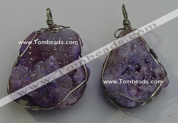 NGP6086 35*40mm – 45*50mm freeform druzy quartz pendants