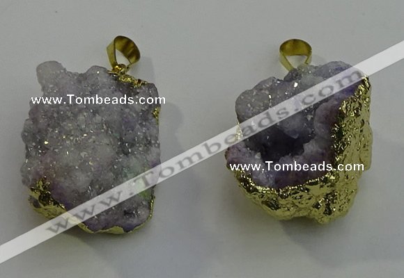 NGP6092 35*40mm – 45*50mm freeform druzy quartz pendants